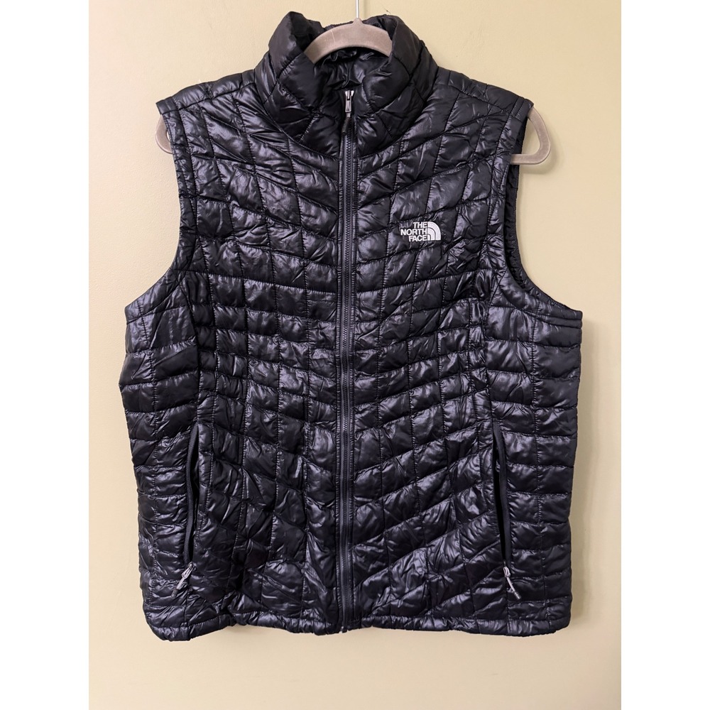 The North Face Womens Thermoball Quilted Puffer Vest Black XL Insulated Zip Up - Picture 1 of 8